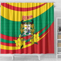 Benin National Day Shower Curtain Coat Of Arms Yellow Allamanda