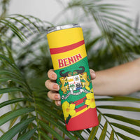 Personalised Benin National Day Skinny Tumbler Coat Of Arms Yellow Allamanda