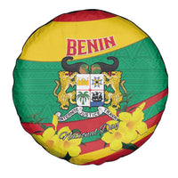 Benin National Day Spare Tire Cover Coat Of Arms Yellow Allamanda