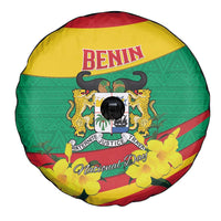 Benin National Day Spare Tire Cover Coat Of Arms Yellow Allamanda
