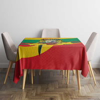 Benin National Day Tablecloth Coat Of Arms Yellow Allamanda