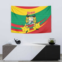 Benin National Day Tapestry Coat Of Arms Yellow Allamanda