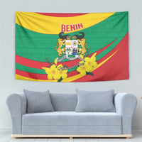 Benin National Day Tapestry Coat Of Arms Yellow Allamanda