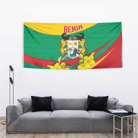 Benin National Day Tapestry Coat Of Arms Yellow Allamanda