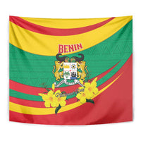 Benin National Day Tapestry Coat Of Arms Yellow Allamanda