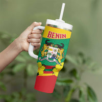 Personalised Benin National Day Tumbler With Handle Coat Of Arms Yellow Allamanda