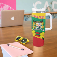 Personalised Benin National Day Tumbler With Handle Coat Of Arms Yellow Allamanda