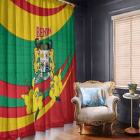 Benin National Day Window Curtain Coat Of Arms Yellow Allamanda