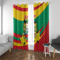 Benin National Day Window Curtain Coat Of Arms Yellow Allamanda