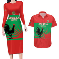 Personalised UNITA Angola Couples Matching Long Sleeve Bodycon Dress and Hawaiian Shirt Party Flag Style