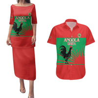 Personalised UNITA Angola Couples Matching Puletasi and Hawaiian Shirt Party Flag Style
