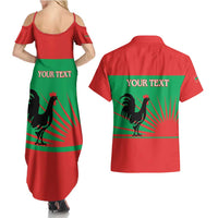 Personalised UNITA Angola Couples Matching Summer Maxi Dress and Hawaiian Shirt Party Flag Style