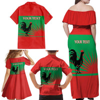 Personalised UNITA Angola Family Matching Off Shoulder Maxi Dress and Hawaiian Shirt Party Flag Style