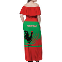 Personalised UNITA Angola Family Matching Off Shoulder Maxi Dress and Hawaiian Shirt Party Flag Style
