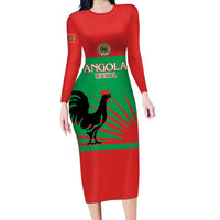 Personalised UNITA Angola Long Sleeve Bodycon Dress Party Flag Style