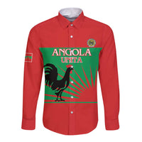 Personalised UNITA Angola Long Sleeve Button Shirt Party Flag Style