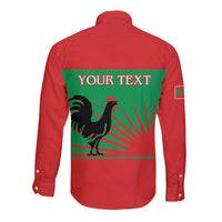 Personalised UNITA Angola Long Sleeve Button Shirt Party Flag Style