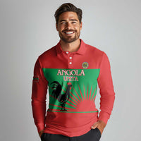 Personalised UNITA Angola Long Sleeve Polo Shirt Party Flag Style