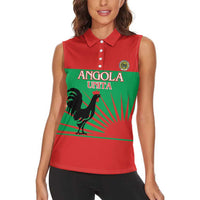 Personalised UNITA Angola Women Sleeveless Polo Shirt Party Flag Style