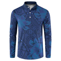 Hibiscus Mix ShweShwe African Pattern Button Sweatshirt - Wonder Print Shop