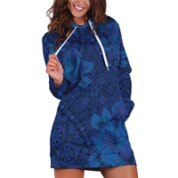 Hibiscus Mix ShweShwe African Pattern Hoodie Dress - Wonder Print Shop