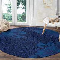 Hibiscus Mix ShweShwe African Pattern Round Carpet - Wonder Print Shop