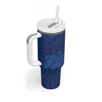 Hibiscus Mix ShweShwe African Pattern Tumbler With Handle - Wonder Print Shop