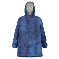 Hibiscus Mix ShweShwe African Pattern Wearable Blanket Hoodie - Wonder Print Shop