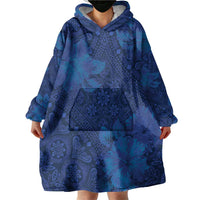 Hibiscus Mix ShweShwe African Pattern Wearable Blanket Hoodie - Wonder Print Shop