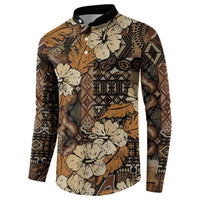 Hibiscus Mix African Pattern Button Sweatshirt - Wonder Print Shop