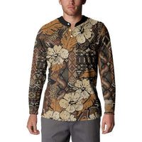 Hibiscus Mix African Pattern Button Sweatshirt - Wonder Print Shop