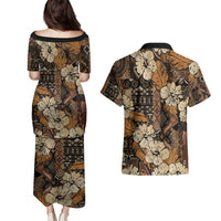Hibiscus Mix African Pattern Couples Matching Puletasi and Hawaiian Shirt - Wonder Print Shop