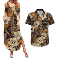 Hibiscus Mix African Pattern Couples Matching Summer Maxi Dress and Hawaiian Shirt - Wonder Print Shop