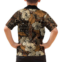 Hibiscus Mix African Pattern Family Matching Off The Shoulder Long Sleeve Dress and Hawaiian Shirt - Wonder Print Shop