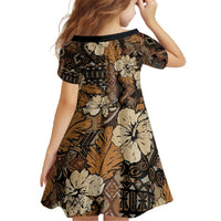 Hibiscus Mix African Pattern Family Matching Off The Shoulder Long Sleeve Dress and Hawaiian Shirt - Wonder Print Shop