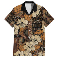 Hibiscus Mix African Pattern Family Matching Off The Shoulder Long Sleeve Dress and Hawaiian Shirt - Wonder Print Shop