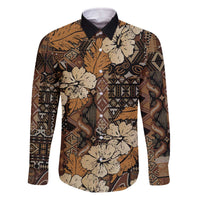 Hibiscus Mix African Pattern Family Matching Off The Shoulder Long Sleeve Dress and Hawaiian Shirt - Wonder Print Shop
