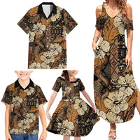 Hibiscus Mix African Pattern Family Matching Summer Maxi Dress and Hawaiian Shirt - Wonder Print Shop