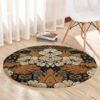 Hibiscus Mix African Pattern Round Carpet - Wonder Print Shop