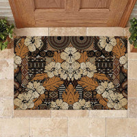 Hibiscus Mix African Pattern Rubber Doormat - Wonder Print Shop