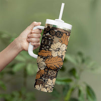 Hibiscus Mix African Pattern Tumbler With Handle - Wonder Print Shop