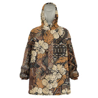 Hibiscus Mix African Pattern Wearable Blanket Hoodie - Wonder Print Shop