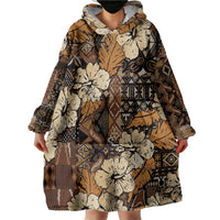 Hibiscus Mix African Pattern Wearable Blanket Hoodie - Wonder Print Shop