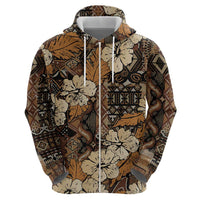 Hibiscus Mix African Pattern Zip Hoodie - Wonder Print Shop