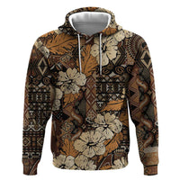 Hibiscus Mix African Pattern Zip Hoodie - Wonder Print Shop