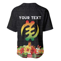 Personalized Hibiscus Mix Dashiki African Pattern Baseball Jersey Adinkra Symbol - Wonder Print Shop