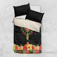 Hibiscus Mix Dashiki African Pattern Bedding Set Adinkra Symbol - Wonder Print Shop