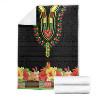 Hibiscus Mix Dashiki African Pattern Blanket Adinkra Symbol - Wonder Print Shop