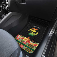 Hibiscus Mix Dashiki African Pattern Car Mats Adinkra Symbol - Wonder Print Shop