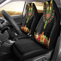 Hibiscus Mix Dashiki African Pattern Car Seat Cover Adinkra Symbol - Wonder Print Shop